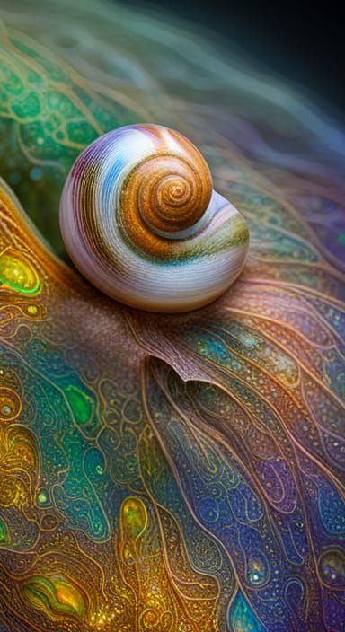 Microphotograph portrait of a Living dichroic Snail gradient...
