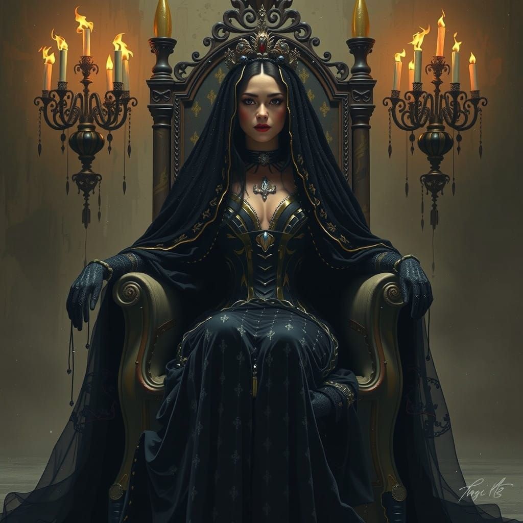 Regal Urban Goddess in Vibrant Street Art Landscape