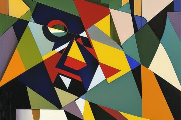 Abstract Cubist Mother in Euclidean Style