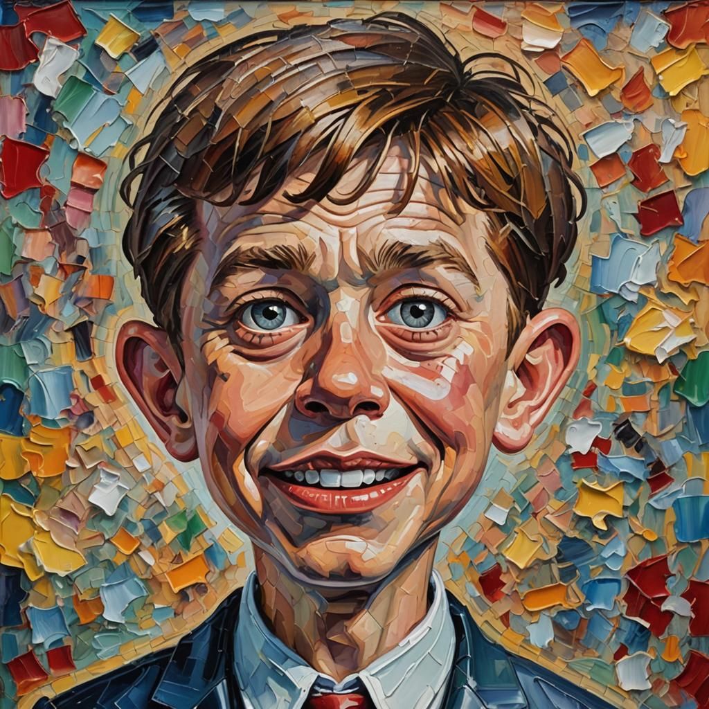 Alfred E. Neuman in Expressionist Oil Painting