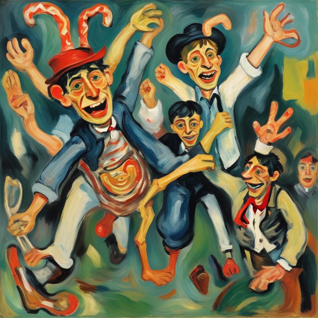 Expressionist Figures in Motion: Abstract Art