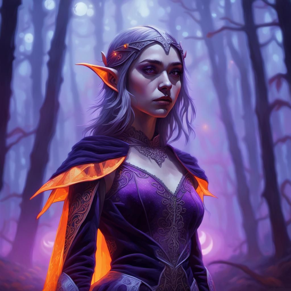 Elf in Halloween Costume, Fantasy Concept Art