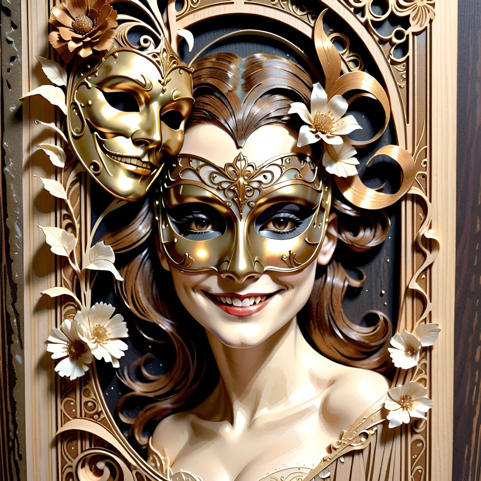 Art Nouveau Phantom Portrait with Deco Accents