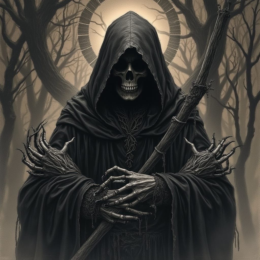 Dark, Mysterious Tarot Witch in Sagittarius Attire