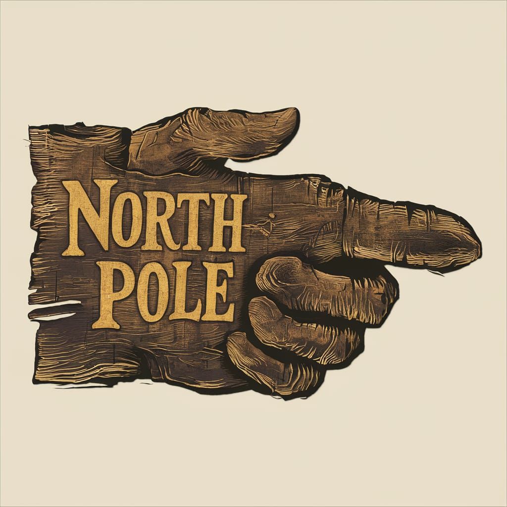 Weathered Wood Sign in Folk Art Style with Golden Lettering