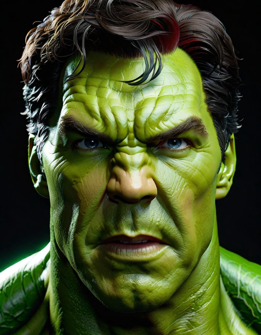 Benedict Cumberbatch as The Hulk: Photorealistic Portrait