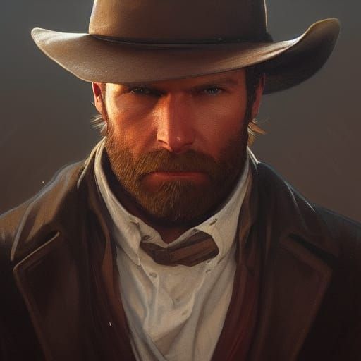 Arthur Morgan Portrait in Hyperdetailed Style