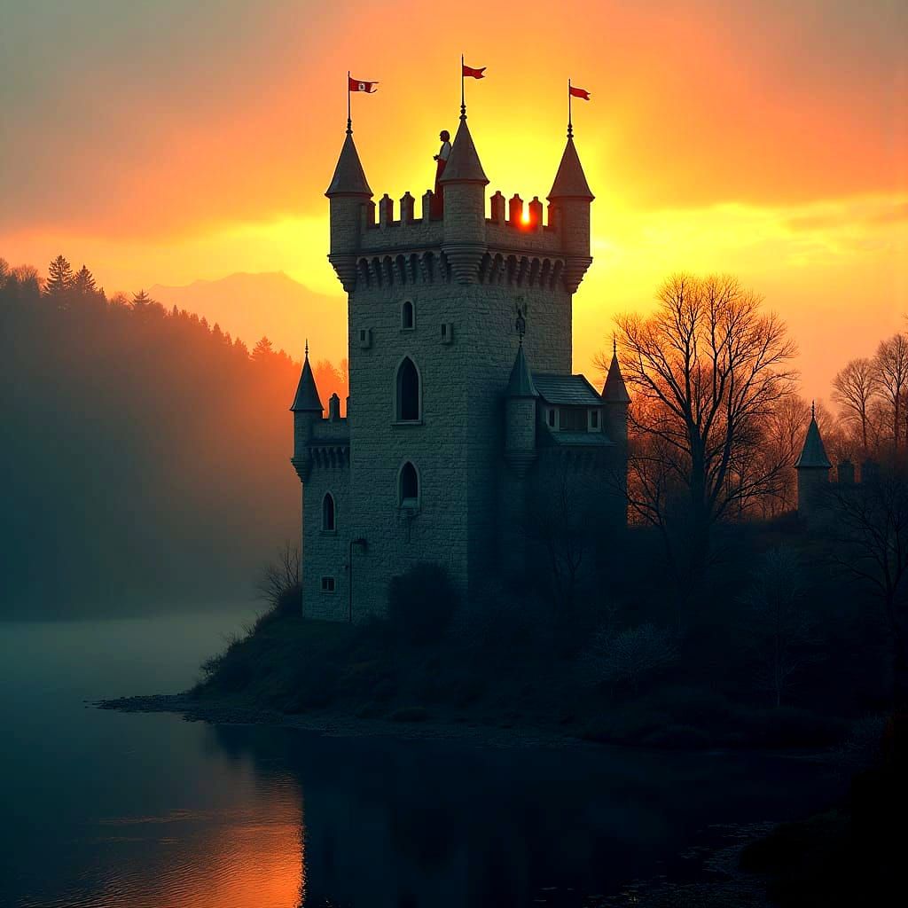 A powerfull and robustly built stone castle from the 14th ce...