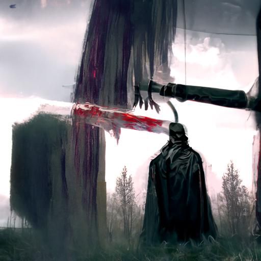 Sinister Self-Harm Image in Dark Style