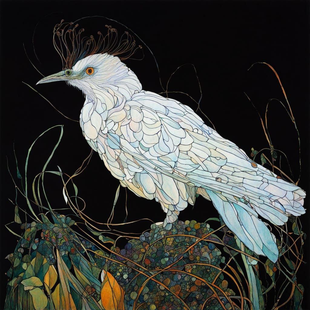 Organic Line Drawing in Art Nouveau Style