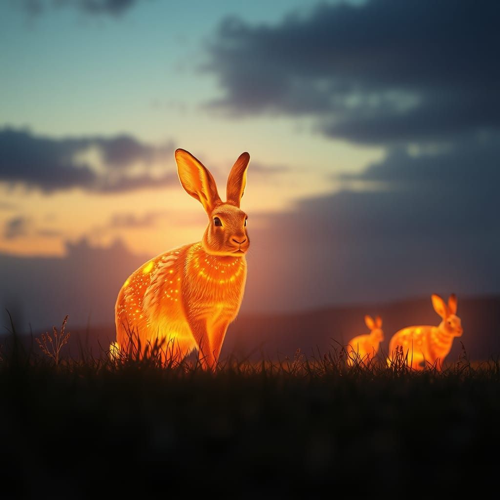 Magical Glowing Fauna: Hare in Dusk