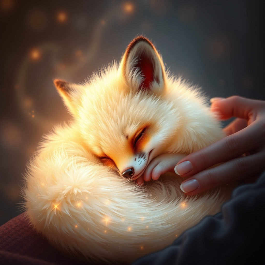 Light Fox Cub in Ethereal Fantasy Style