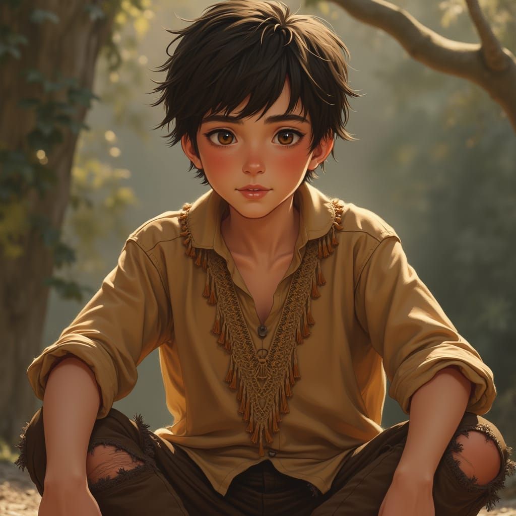 Casual Teenager in Warm Light