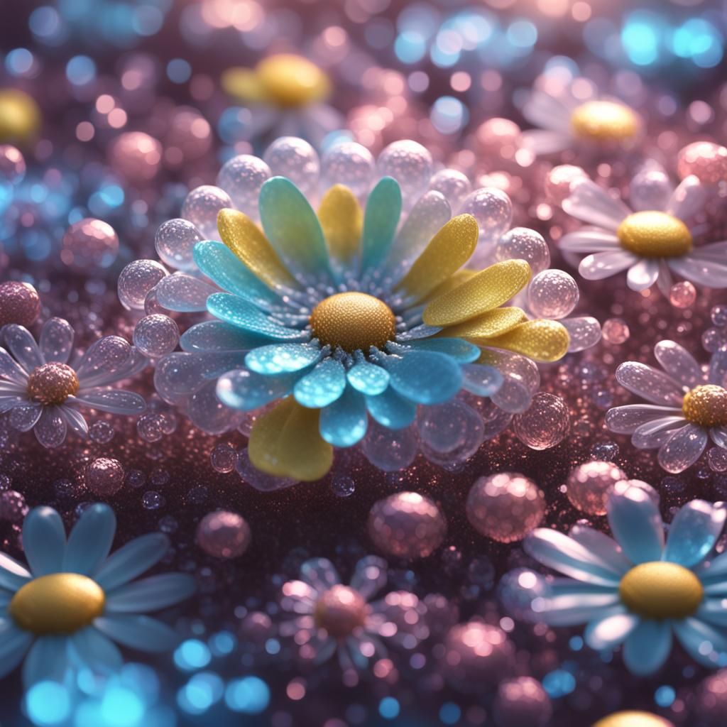 Bubble Wrap Daisy: Fantasy Art in Pastel Colors