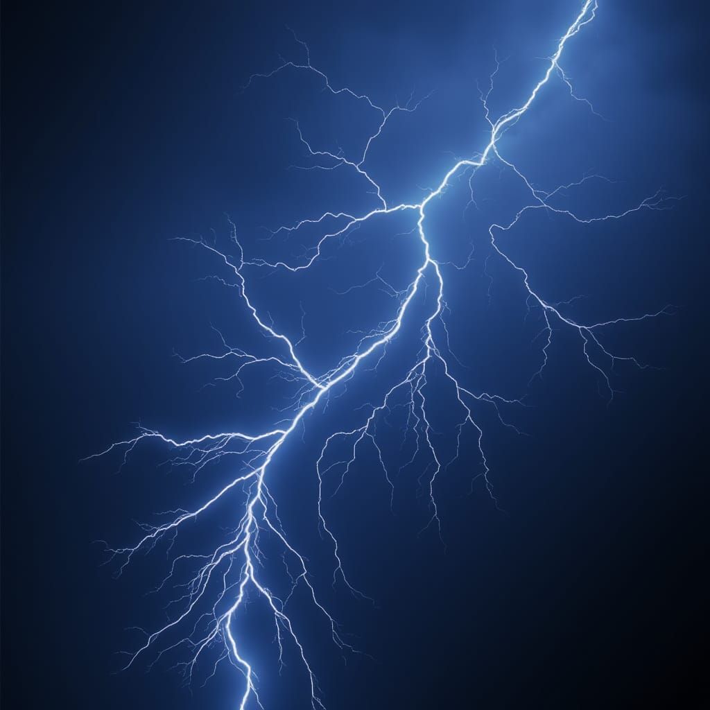 Electrifying Lightning Bolt in Hyperrealistic Cinematic Styl...