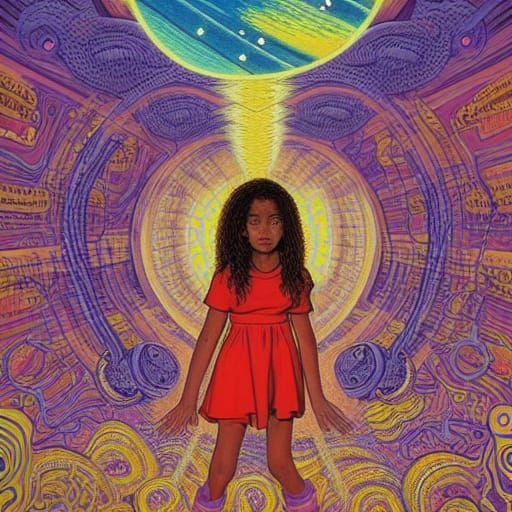 Girl Hears Music as God's Voice in Surreal Art