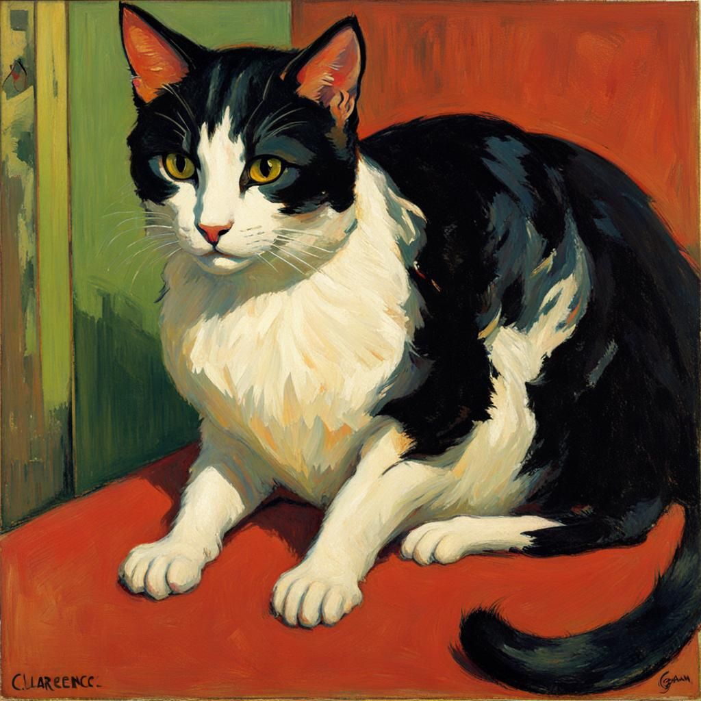 Cat in Clarence Gagnon Painting Style
