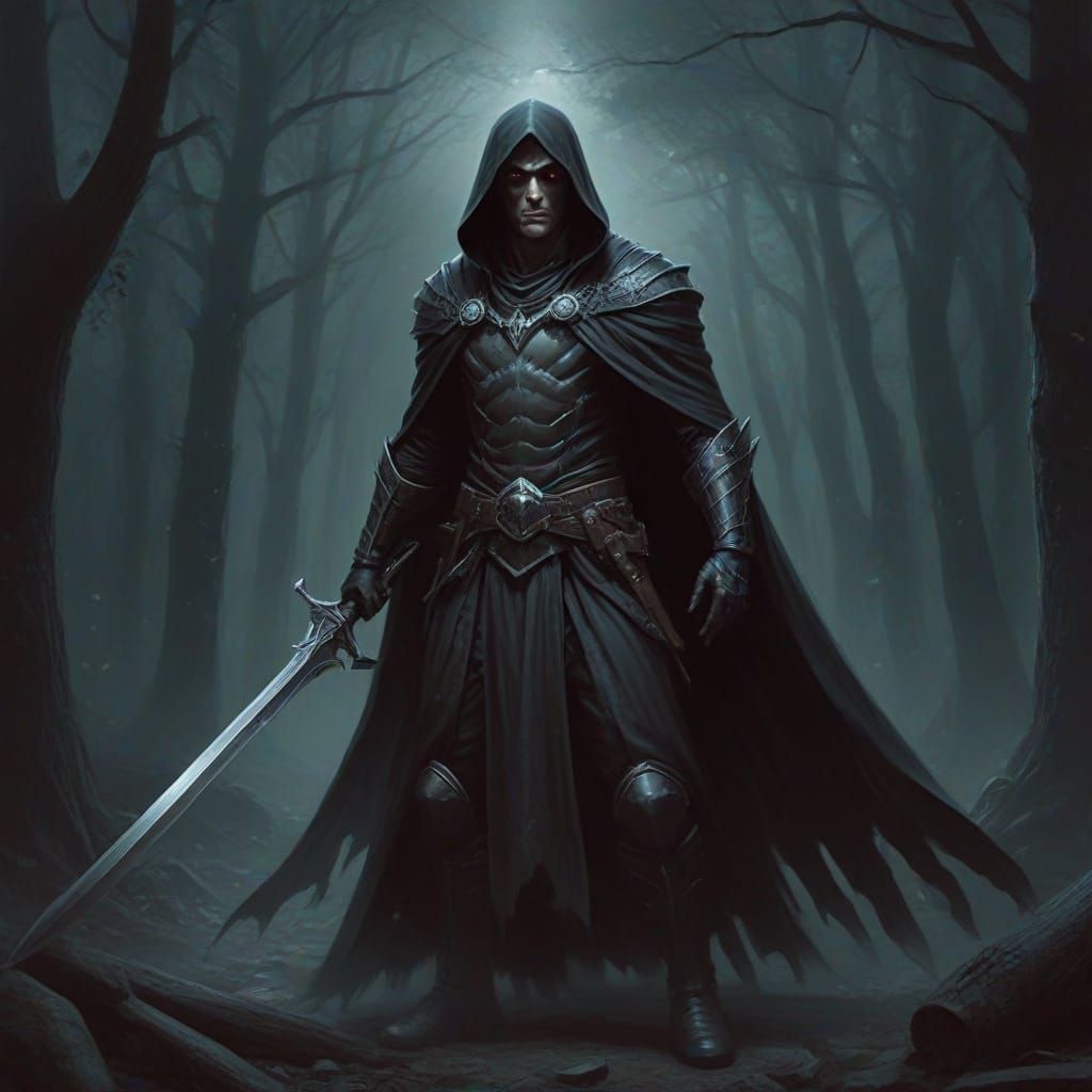 Grimdark Portrait in Dark Expressive Style