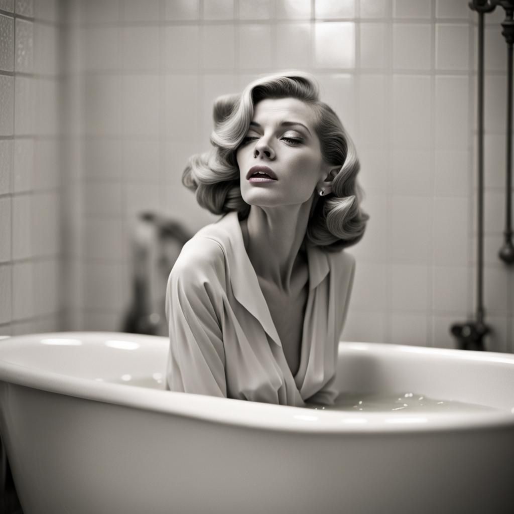 Disturbing Image of Woman in Bathtub