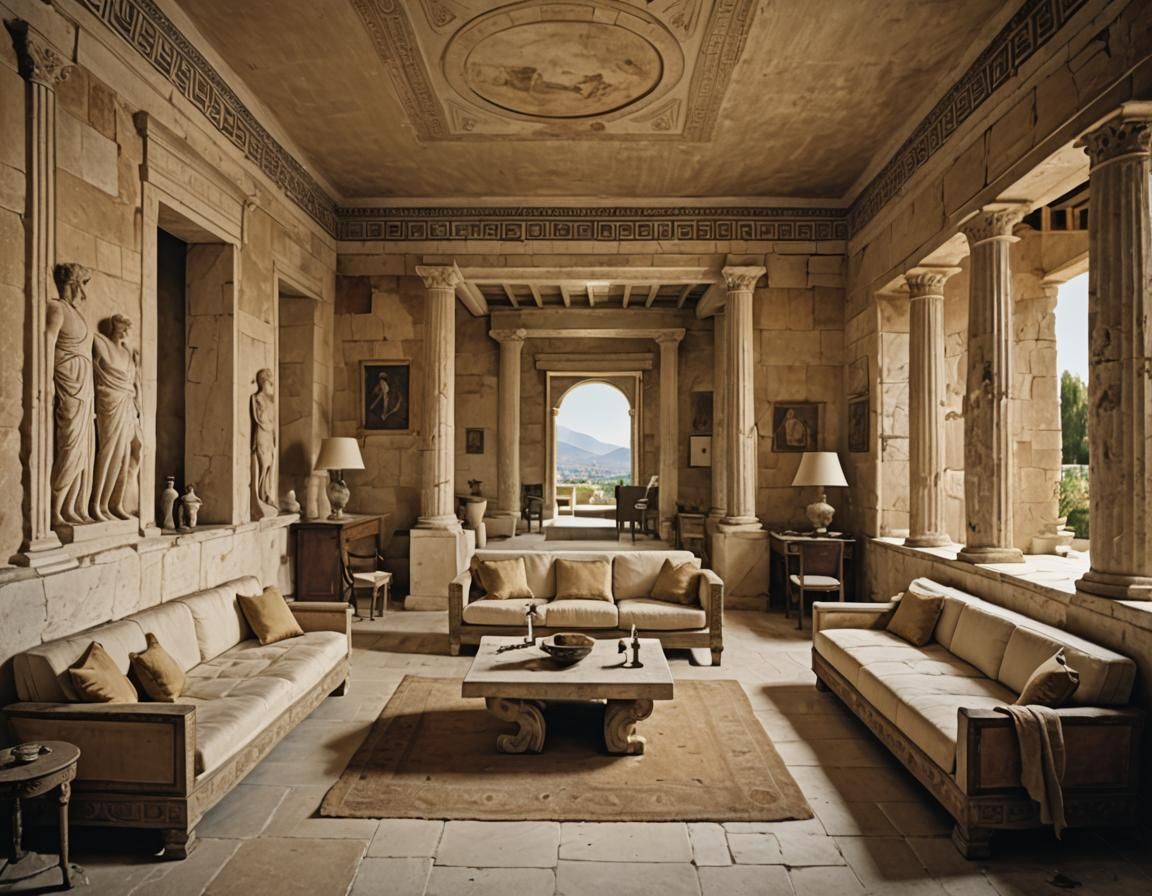 Ancient Greek Villa Banquet Scene