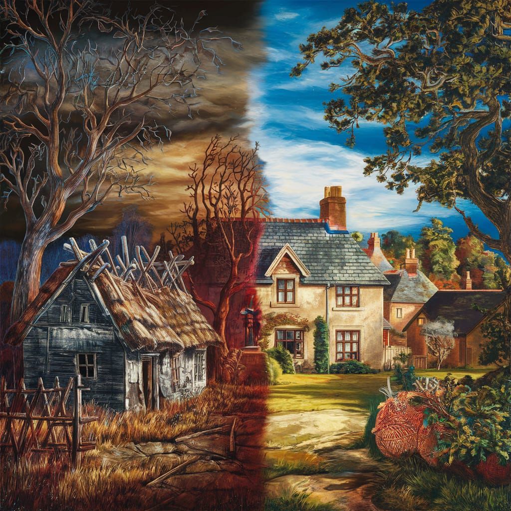 Contrasting Christmas Sides: A Matte Painting