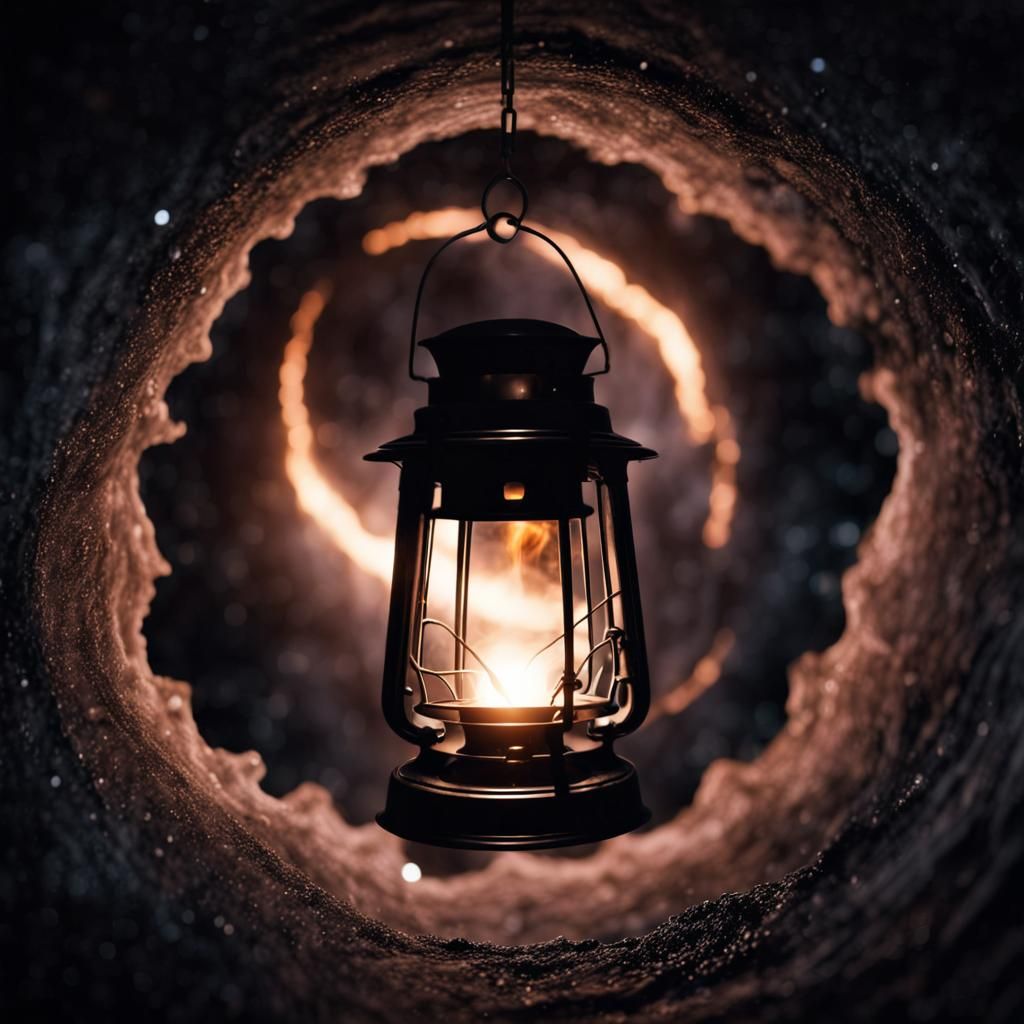 Black Hole Lantern Swallowing Light