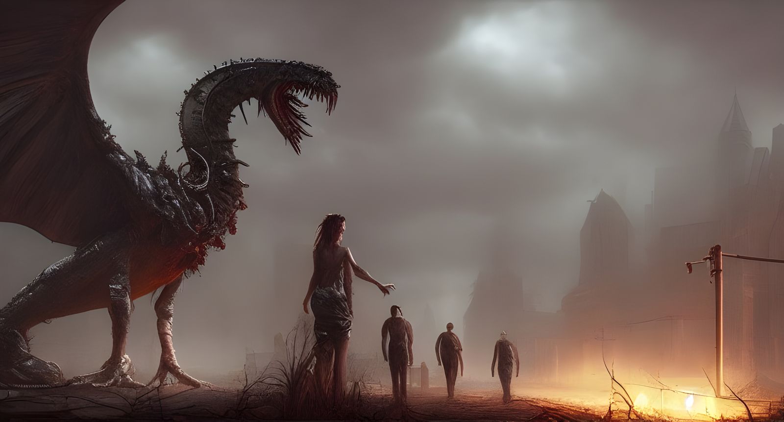 Dark Post-Apocalyptic World Ruined by Lovecraftian God