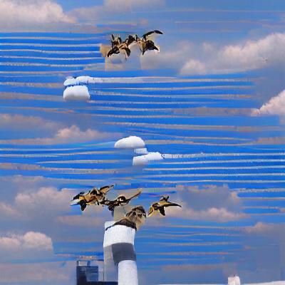 Geese Flight Squadron in Formation