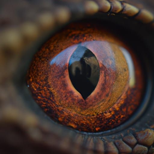 Hyperrealistic Dinosaur Eye Close-up in 16k