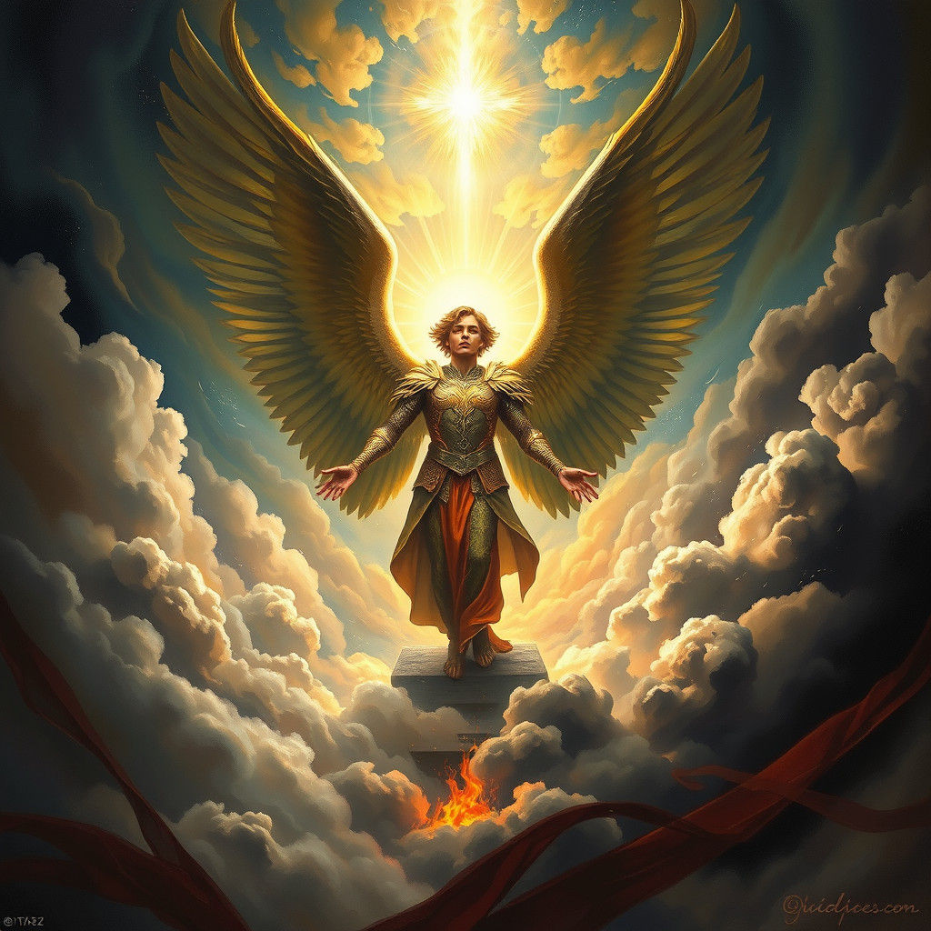 Archangel Gabriel Confronts God in Mystical Realism