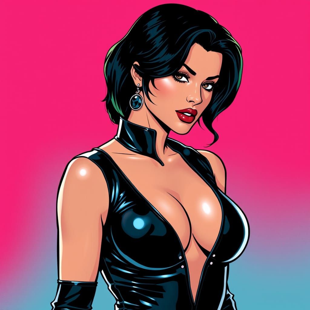 Comic Book Style Portrait in Latex