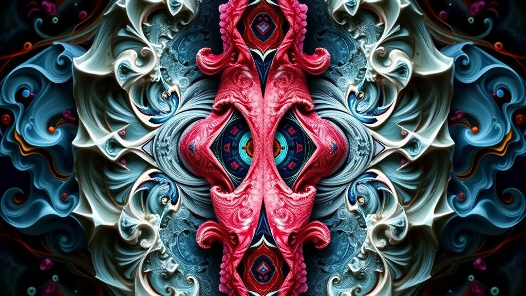 Abstract Symmetrical Fantasy Portrait in Fractal Style