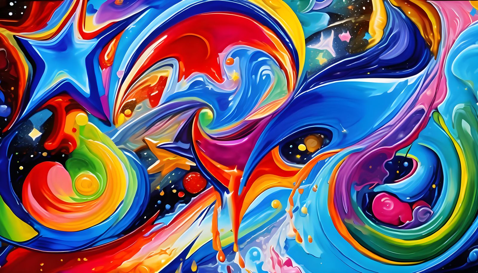 Surreal Cosmic Maelstroms in Vivid Impasto