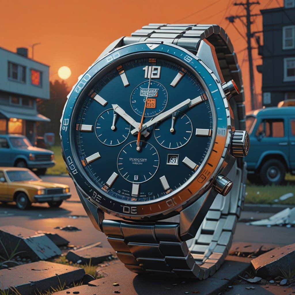 Luxury Watch Concept in Vibrant, Hyperrealistic Detail