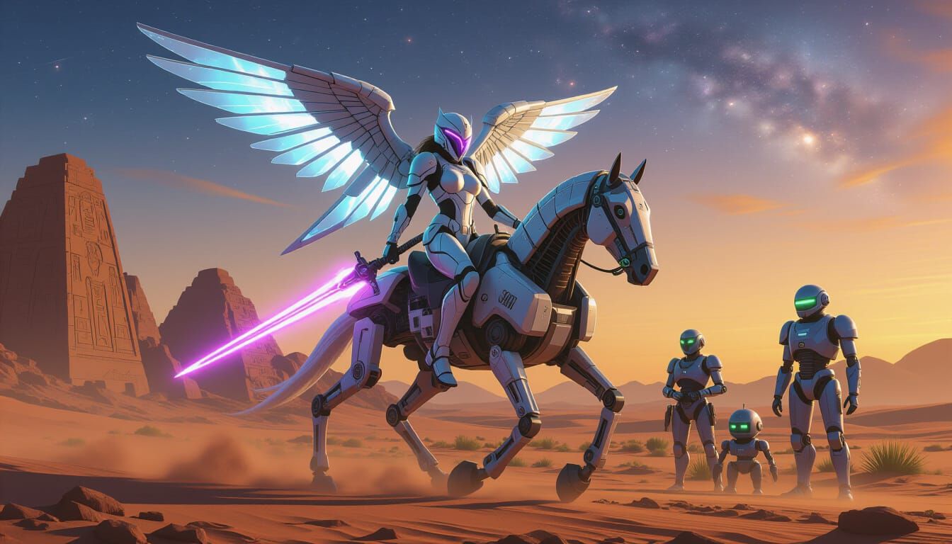 Cyberpunk Cosplay: Mecha Armor in Alien Desert