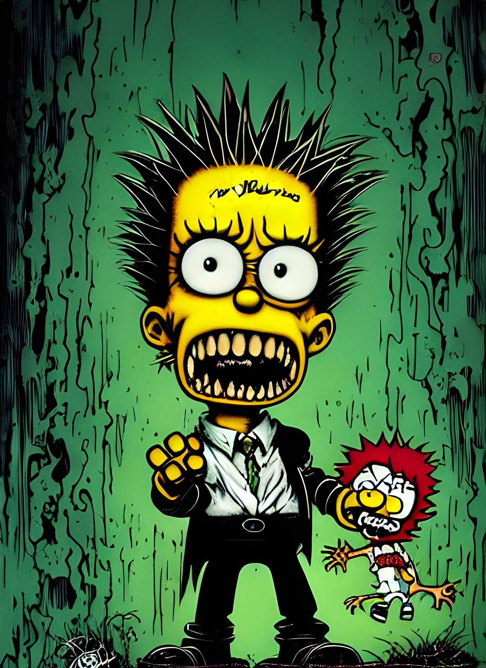 Sinister Chibi Bart Simpson Horror Cartoon