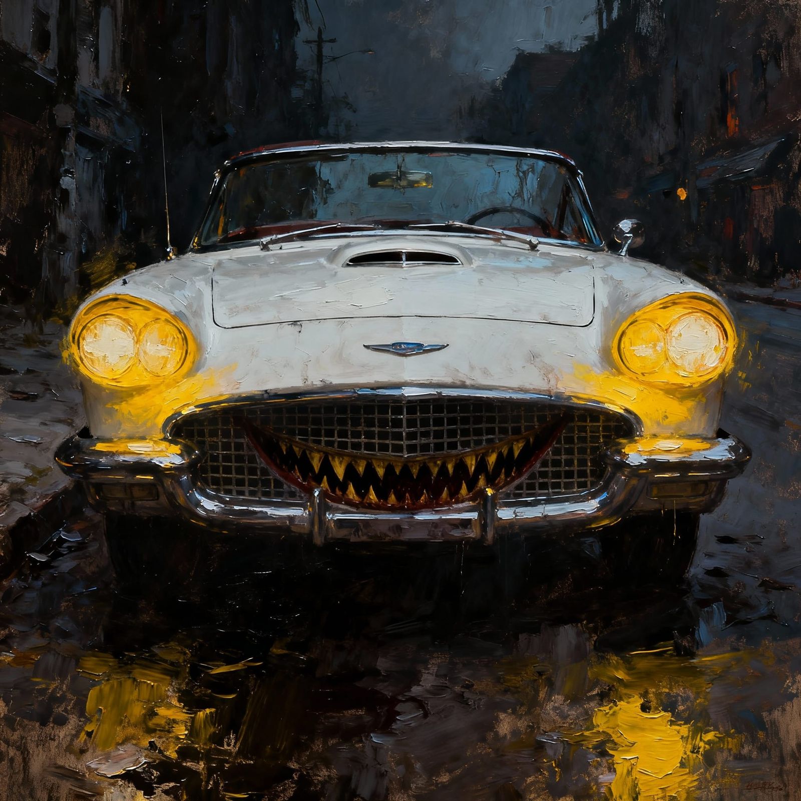 Ominous 1957 Thunderbird with Evil Grin