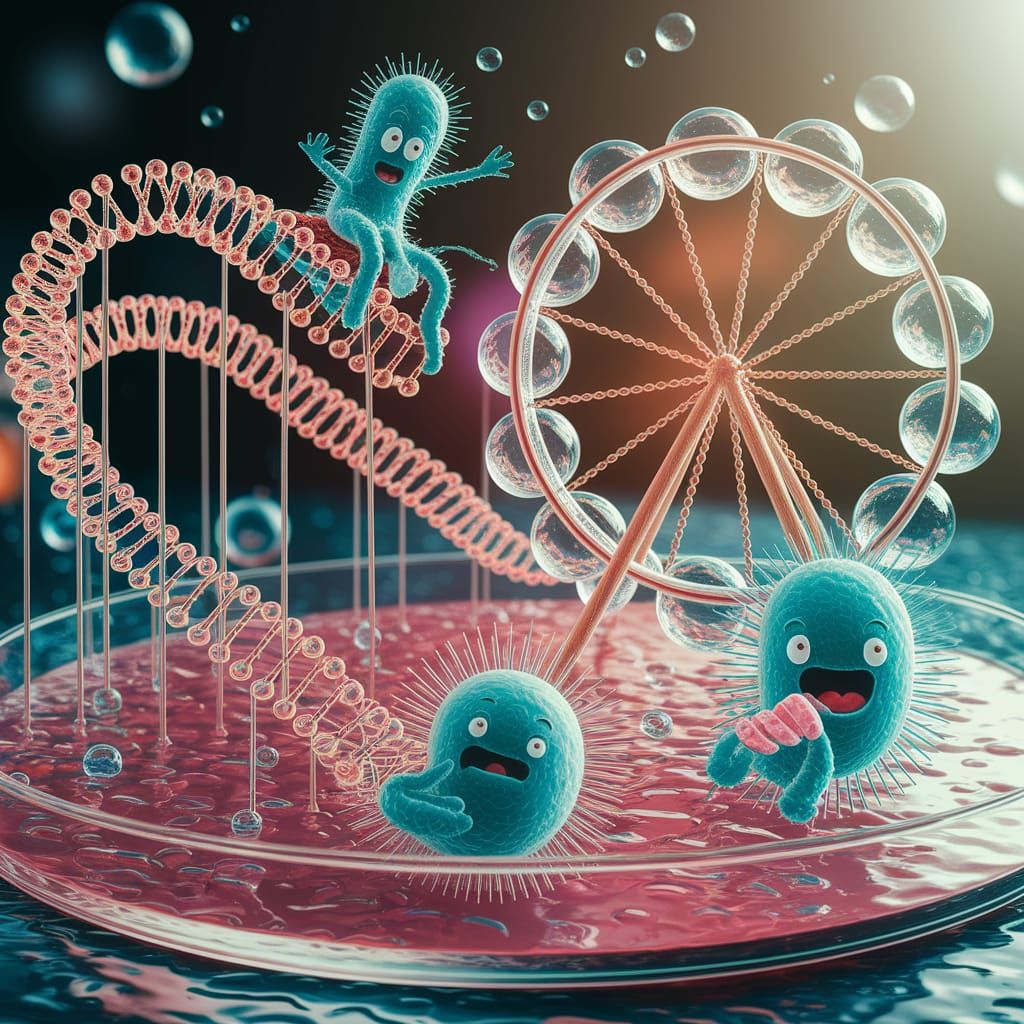 Microbial Carnival in Petri Dish with DNA Rides