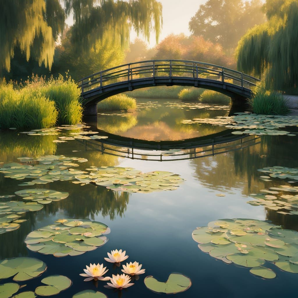 Impressionist Photo of Monet's Lily Pond