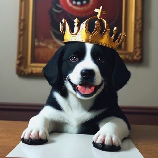 Puppy Royalty Enjoys a Red Swirl Cookie