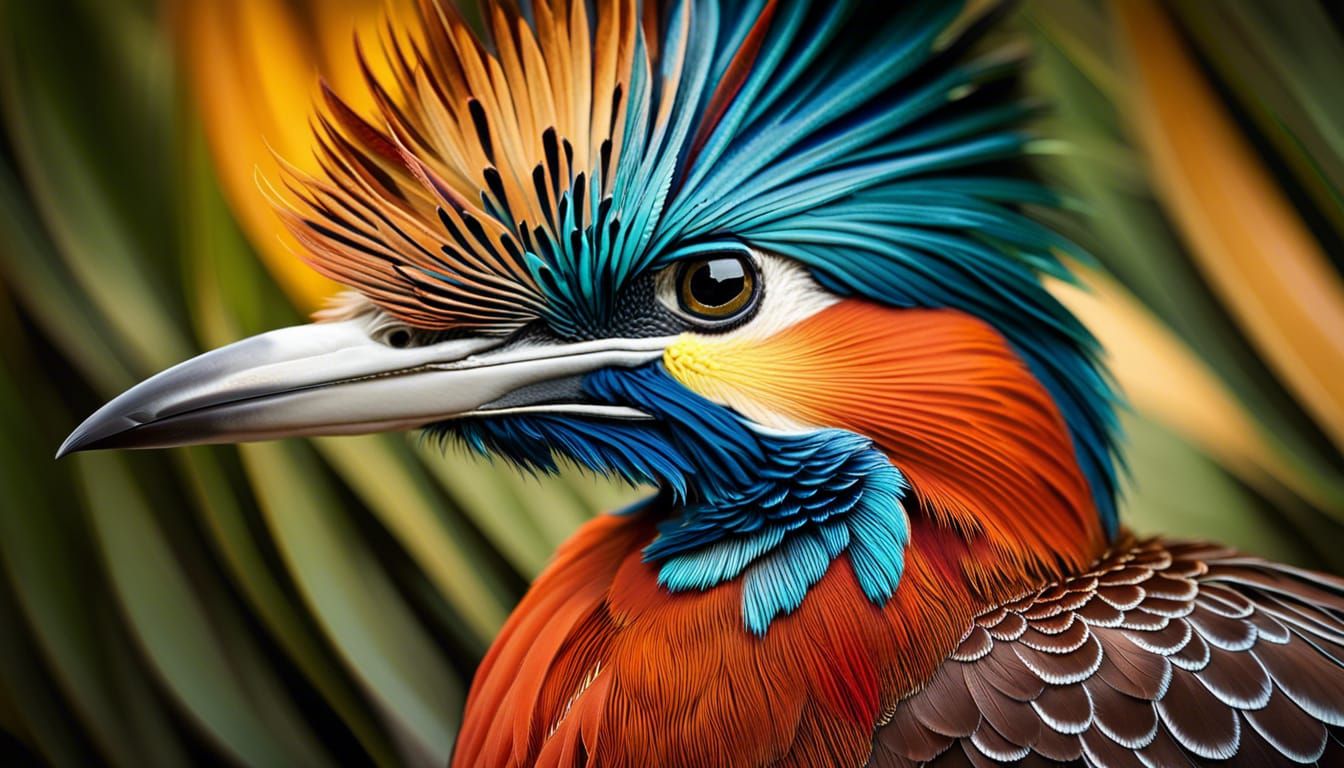 Bird Showcasing Intricate Feathers and Majestic Beak