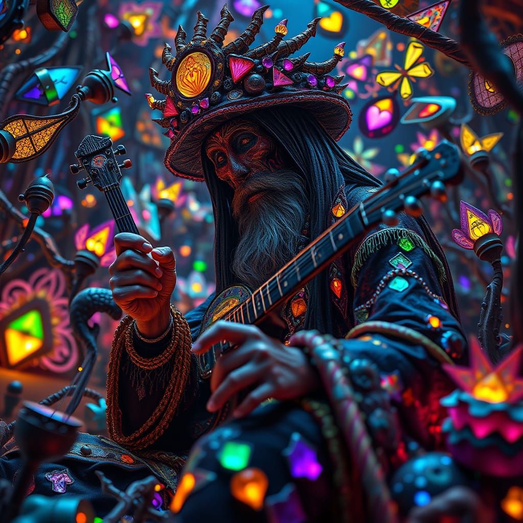 Mystical Shaman Reassembles Shattered Music with Glowing Cre...
