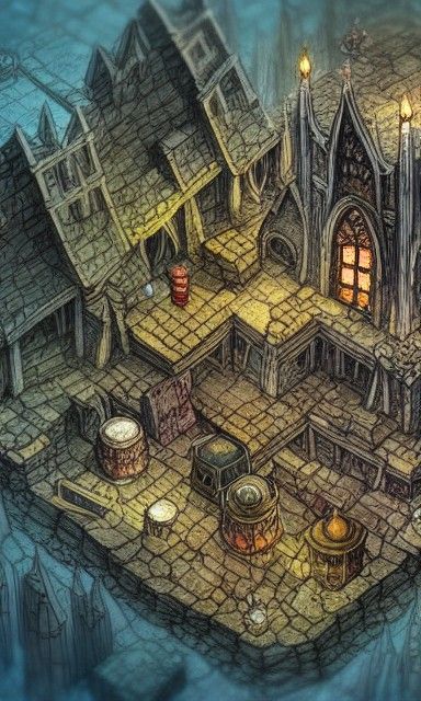 Fantasy Dwarf Mine RPG Map in Anime Style