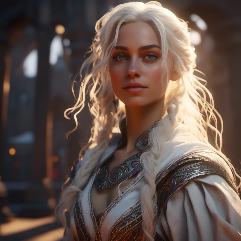 Rhaenyra Targaryen Medieval Portrait with 3D Rendering
