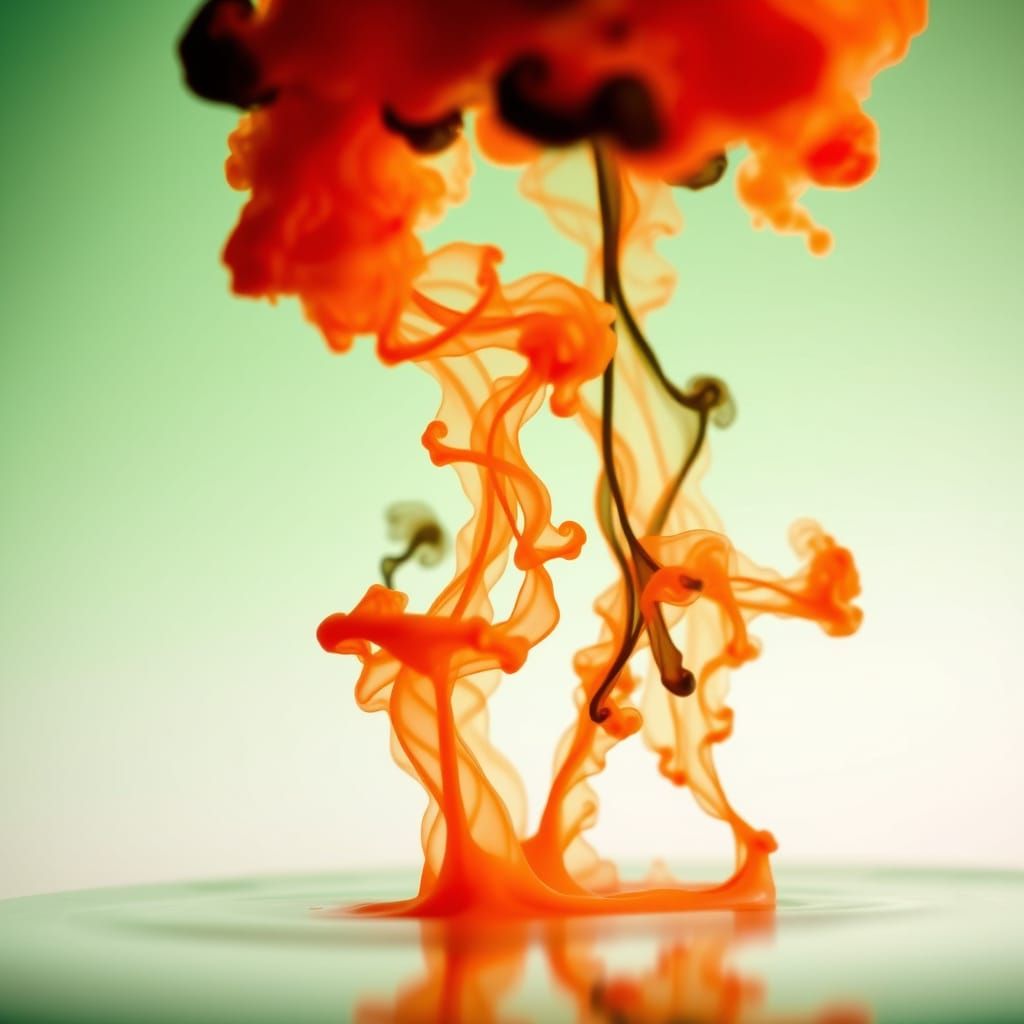 Vibrant Ink Swirls: Macro Photography in Abstract Style