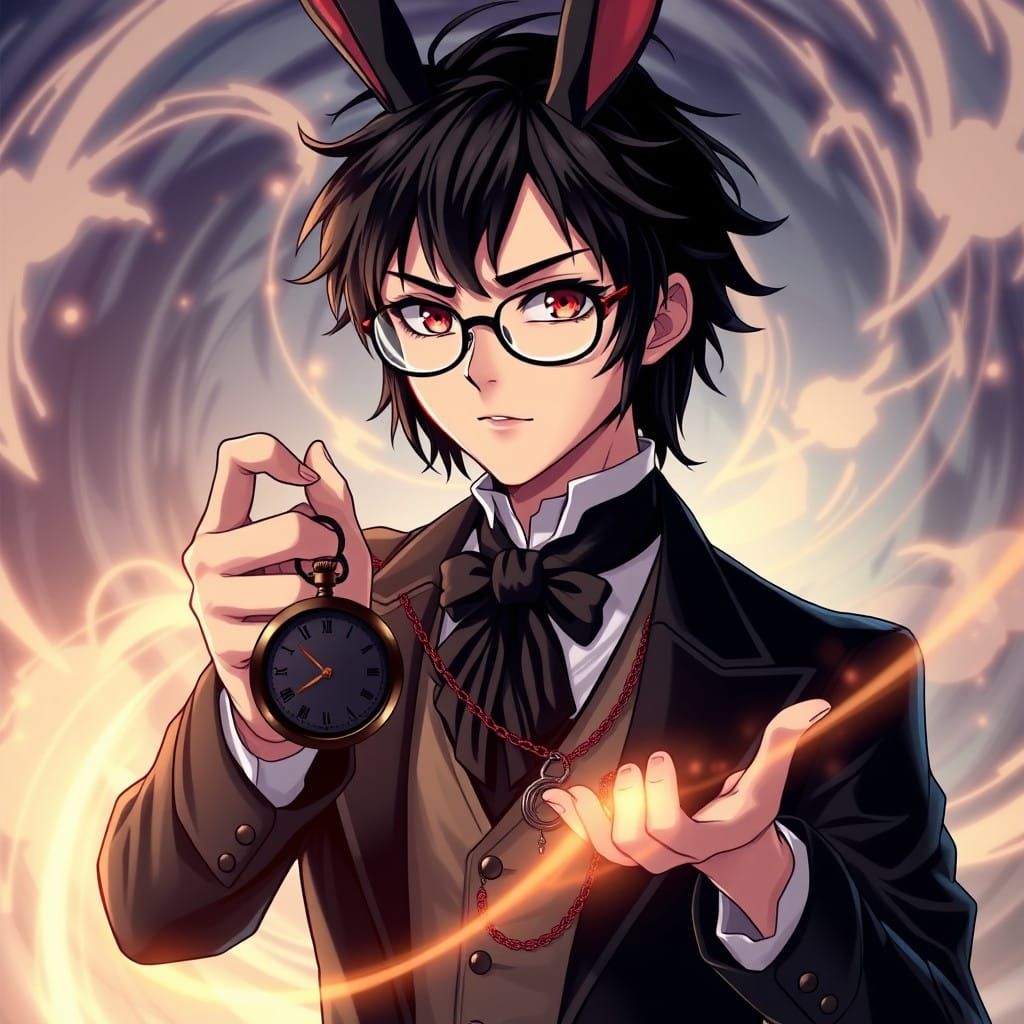 Manga-Inspired Anime Character in Victorian Attire, Posing w...