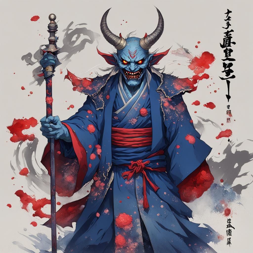 Ootakemaru: Japanese Demon God with Sceptre