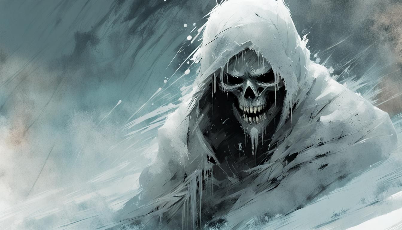 Ethereal Frost Wraith in Winter Blizzard