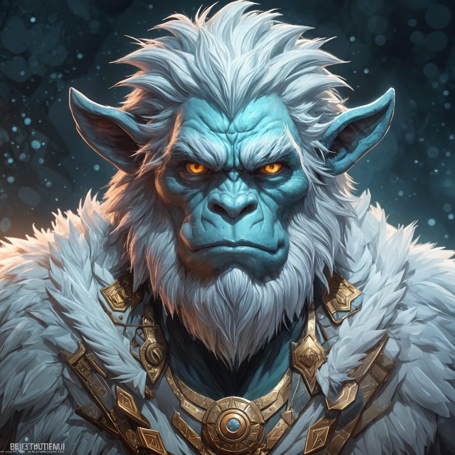 Friendly Yeti Smirking in Approval