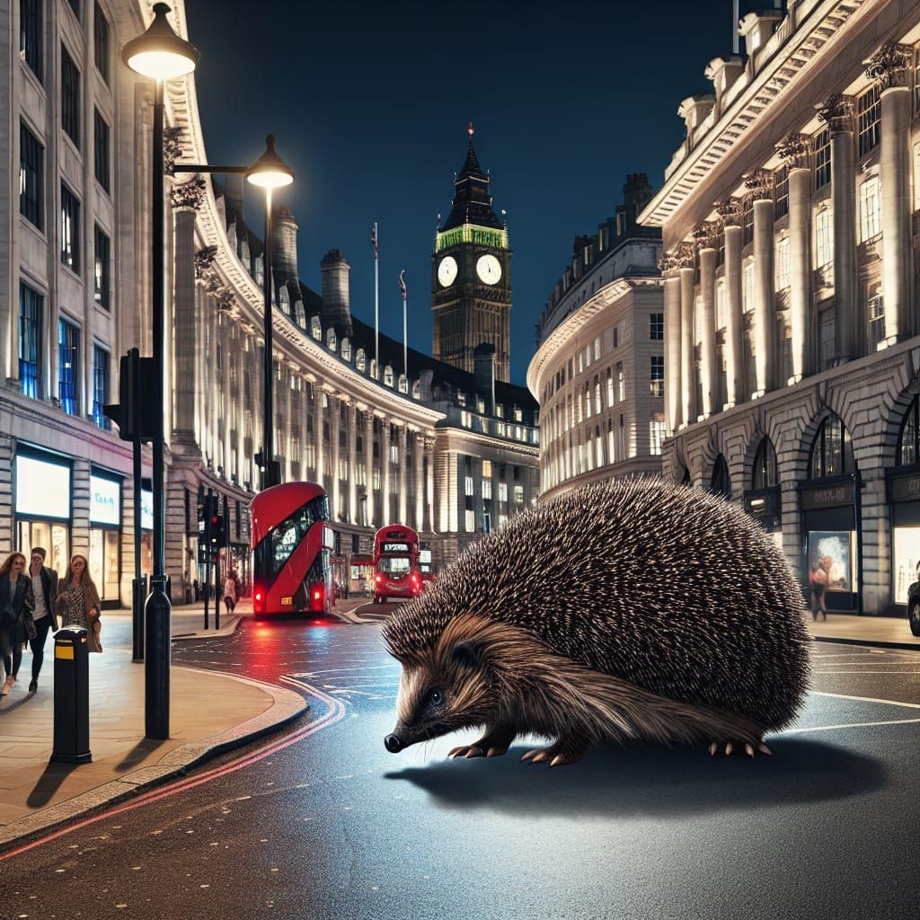 Colossal Hedgehog Prowls London Streets